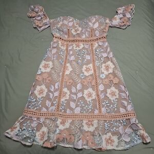 Floral Lace Women Dress Size M